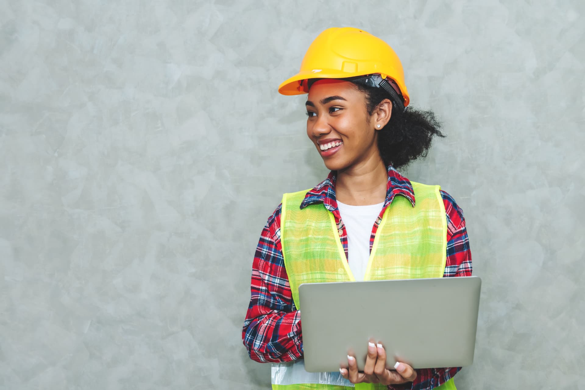 An architect working at a laptop