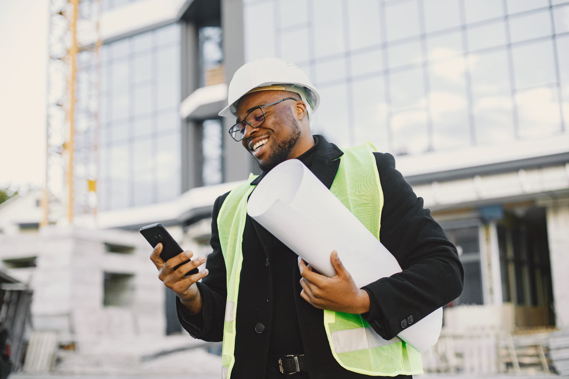 An architect reviewing drawings